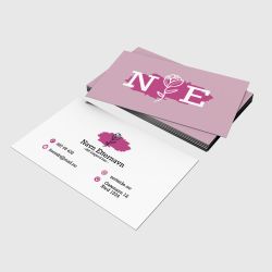 Visittkort - Rosa monogram
