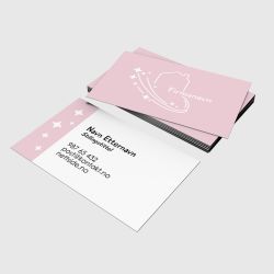 Visittkort - Rent hjem rosa